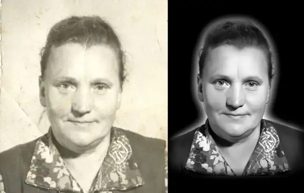 Ретушь фото на памятник или медальон, фотография 6