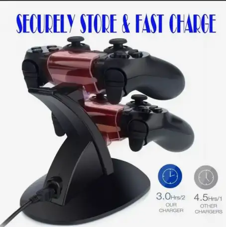 Зарядная станция для двух геймпадов dualshock PS4 . Это док-станция для зарядки контроллеров джойстиков PlayStation 4, фотография 3