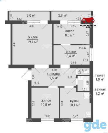 4-х комн. квартира на ул.Строителей,8 г.Ошмяны, фотография 19