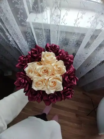 Букет из атласных лент, фотография 4