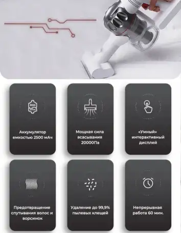 Пылесос Dreame V9P комплект насадок зарядное кронштейн фото из интернета, фотография 2