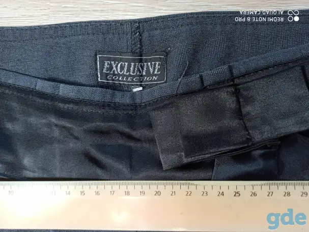 Брюки дамские EXCLUSIVE с оригинальным декором (бант на поясе) размер  42-44/2-5 тёмно-серого цвета., фотография 5