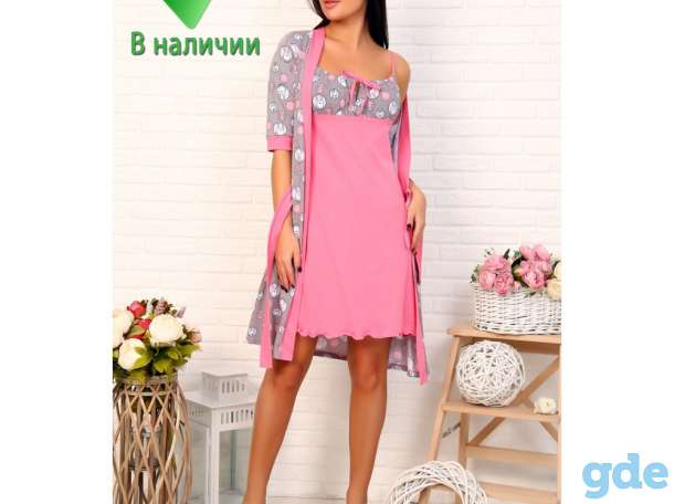 Комплект ночной с сорочкой 12474 розовый, фотография 1