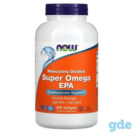 Омега-3 Omega-3 240 капс. 360 ЭПК + 240 ДГК NOW Foods, фотография 1