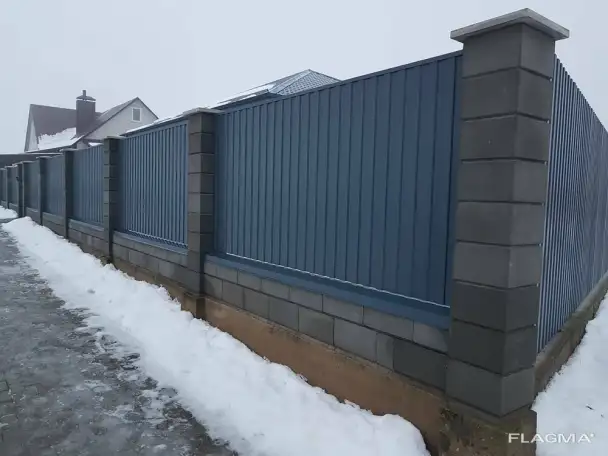Блоки для забора Гладкий с фаской, фотография 4