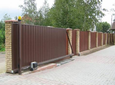 Уличные ворота - раздвижные и распашные., фотография 1