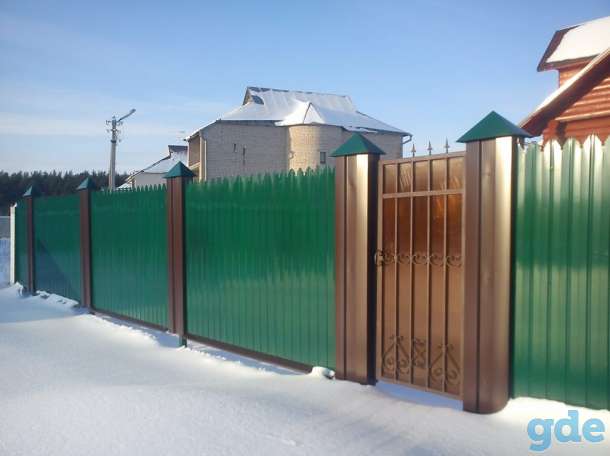 Заборы,ворота,калитки из профнастила,рабицы., фотография 3