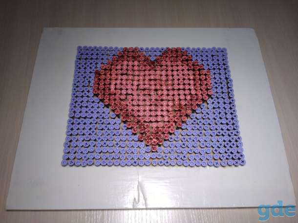 Картина из саморезов Сердце Screw Art картина. 3D панно, фотография 7
