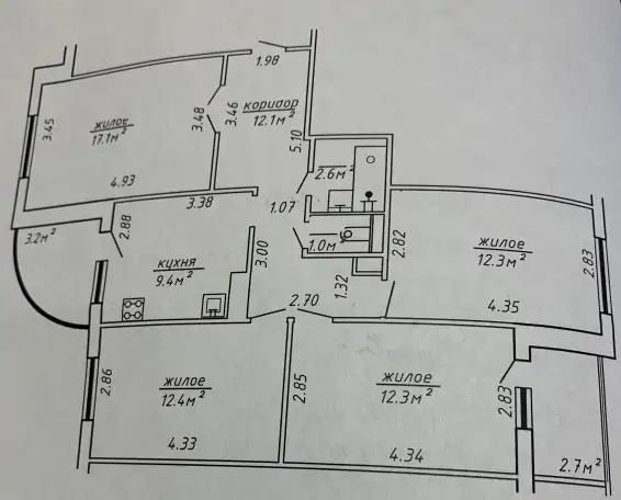 продам 4 комнатную квартиру ул. Луцкая Брест, фотография 6