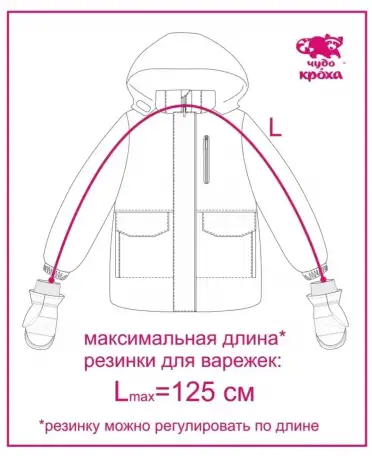 Резинка для варежек на 3-6лет, регулируется, фотография 3
