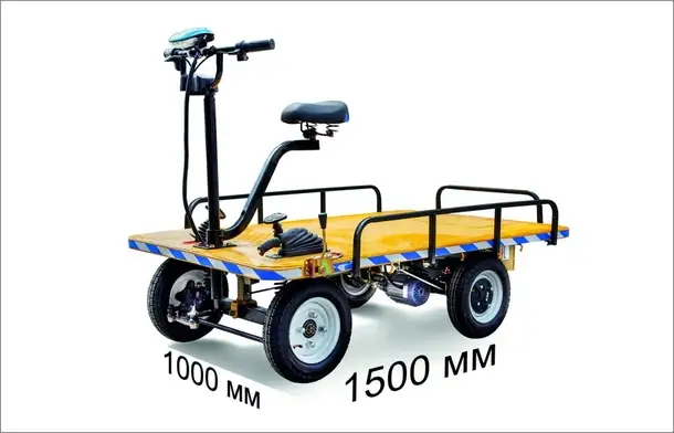 Платформенная тележка электрическая rutrike склад 1500, фотография 2
