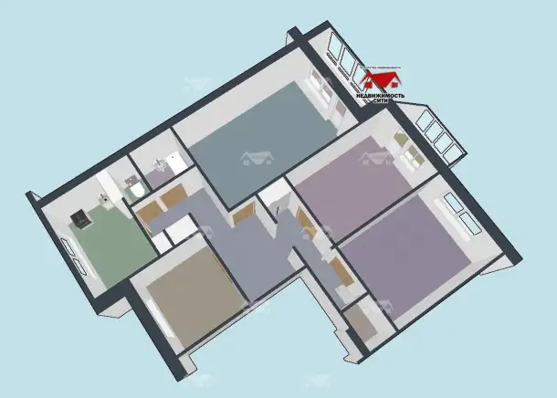 4-комн.квартира ул.Пролетарская д.71 к.2 г.Мозырь, фотография 2