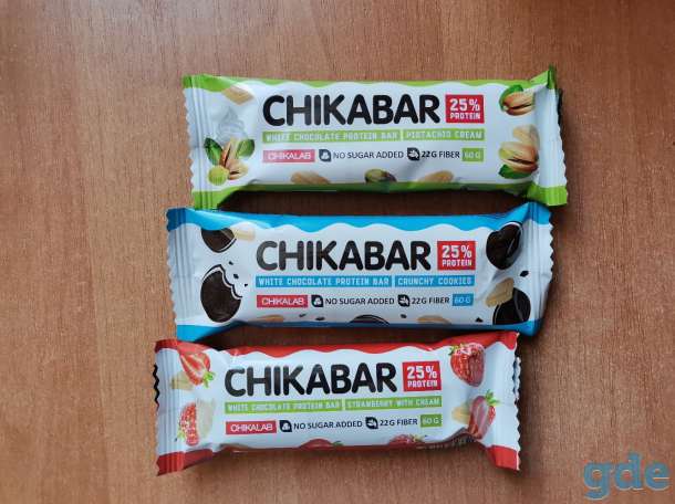 Протеиновые батончики chikabar в белом шоколаде, фотография 1