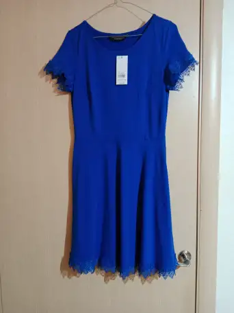 2 новых платья синее и чёрное, кружево 44-48 р-ра 96 хлопок от Dorothy Perkins, фотография 3
