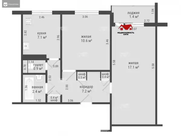2-комн. квартира ул.Богомолова д.18 г.Солигорск, фотография 13