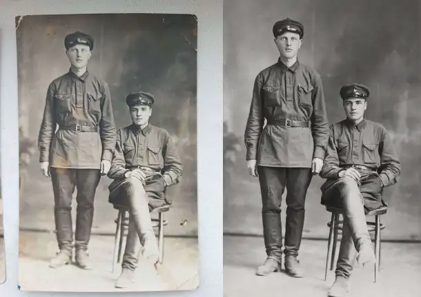 Ретушь фото на памятник или медальон, фотография 12