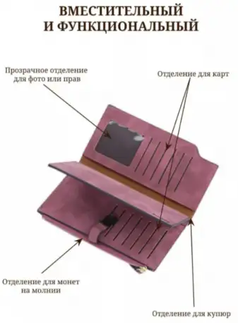 Кошелек женский визитница клатч портмоне, фотография 4