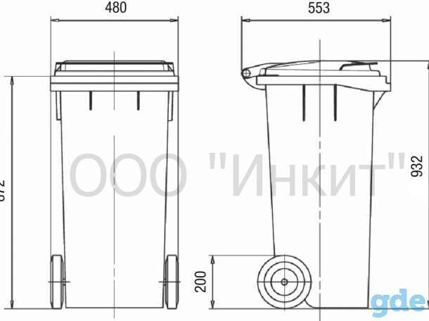 Мусорный контейнер ese 120 л зеленый (Германия)., фотография 2