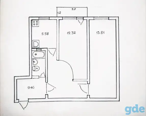 Продаётся 2-х комнатная квартира, Озмителя 4, фотография 1