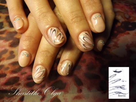 Покрытие гель лак “Shellac”, дизайн гель лаками, наращивание ногтей, маникюр, фотография 6