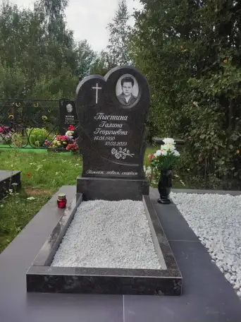 ПАМЯТНИК ГОРИЗОНТАЛЬНЫЙ НА 2 ЧЕЛ. ИЗ ГРАНИТА В-19. Молодечно и рн, фотография 6