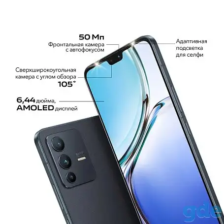 Продам смартфон Vivo V23 5G 12GB/256GB ( звёздная пыль - чёрный), новый, фотография 2