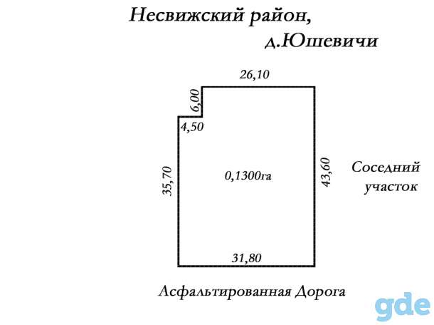 Продается УЧАСТОК С ДОМОМ 13сот. в 8км от Несвижи.д.Юшевичи, фотография 1