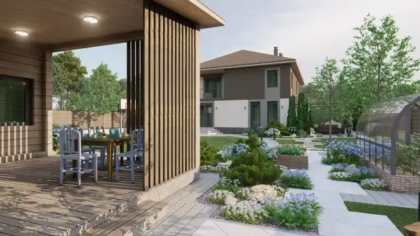 Ландшафтный дизайн и проектирование 3D-визуализация участка, фотография 2
