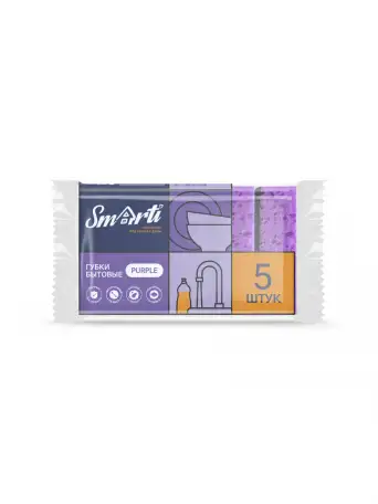 Губки для посуды Smarti Purple 5 шт, фотография 1