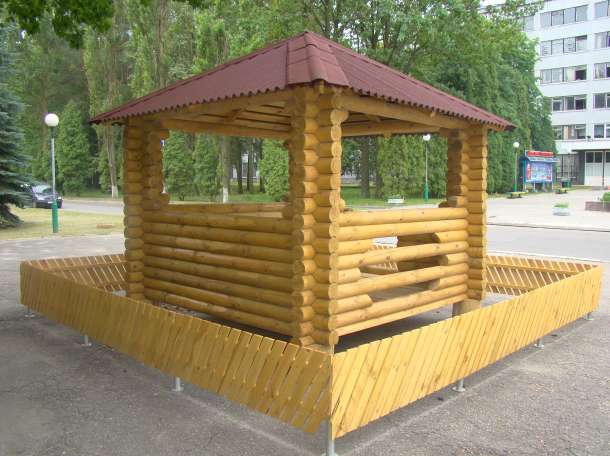 Беседки из оцилиндрованного бревна, фотография 3