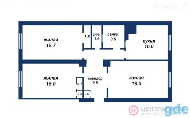 Квартира 3-ех комнатная, ул. Красноармейская . 8, фотография 4