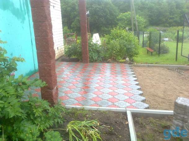 Укладка тротуарной плитки, благоустройство, фотография 1