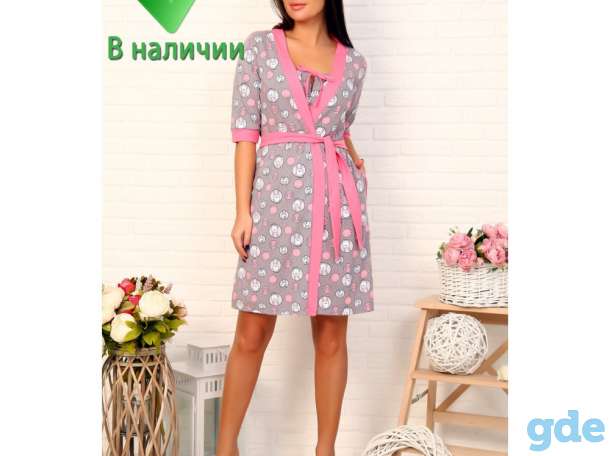 Комплект ночной с сорочкой 12474 розовый, фотография 2