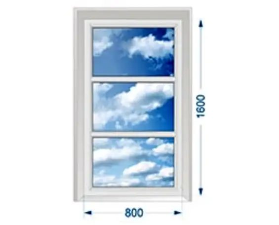 Окно для коттеджа трехстворчатое глухое вертикальное, фотография 1