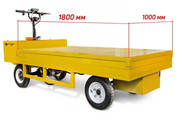 Платформенная тележка электрическая rutrike плита лифтер 1800 с гидроподъёмником, фотография 6