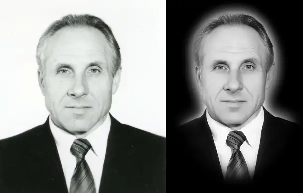 Ретушь фото на памятник или медальон, фотография 8