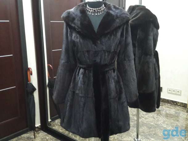 Норковая шуба black nafa 44-48 active, капюшон, фотография 2