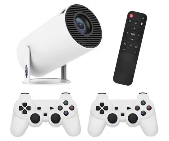Портативный WiFi 3D Кино игровой проектор HY300 игры, беспроводные джойстики, Android 11, USB, HDMI, пульт ду, 20.000, фотография 2