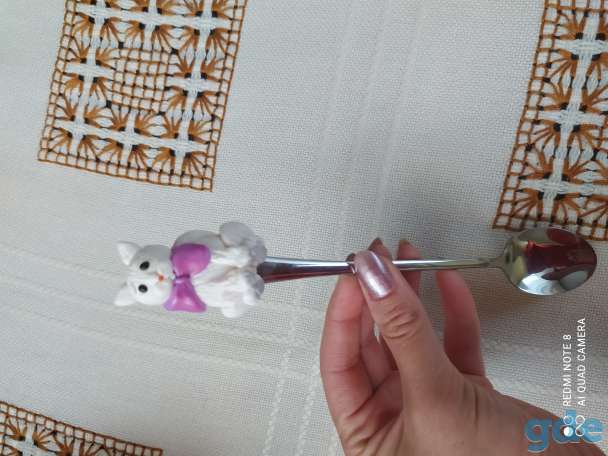 Кружка и ложка с декором из полимерной глины, фотография 5