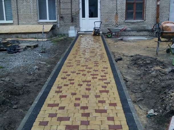 Укладка тротуарной плитки, брусчатки любых форм и расцветок, фотография 3