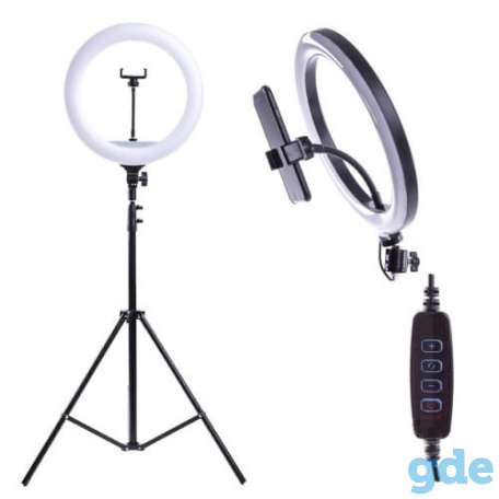 Кольцевая светодиодная лампа со штативом для профессиональной съемки Ring Fill Light 26 см, фотография 1