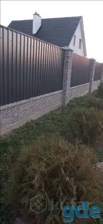 Заборы из натурального камня по технологии мытый бетон, фотография 1