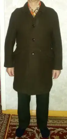 Пальто мужское коричневое из 60х годов, б.у, фотография 5
