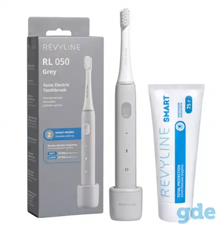 Серая звуковая щетка Revyline RL 050 + паста, фотография 1