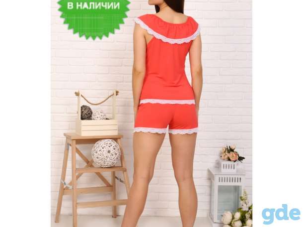 Женская пижама с шортами 13370 коралл, фотография 3