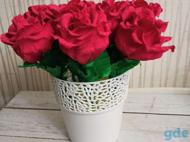 Розы из гофрированной бумаги, фотография 3