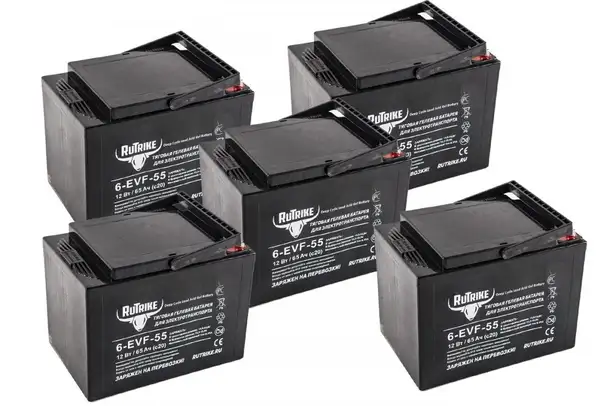 Комплект тяговых аккумуляторов rutrike 6-evf-55 (60v55a/h c3), фотография 1