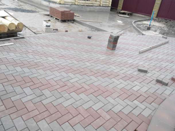 Укладка тротуарной плитки, бетонные работы., фотография 1
