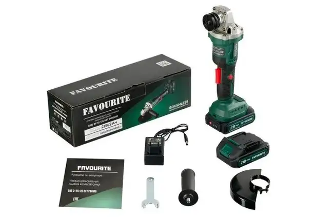 Угловая шлифмашина favourite obs 21 fg 125 set promo (с 2-мя, фотография 1