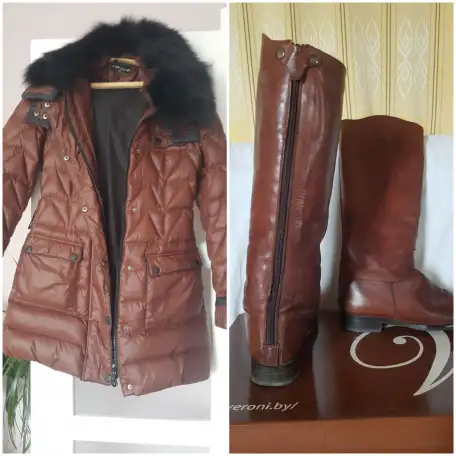 комплект: пуховик фирмы ,,SAVAGE и сапоги Roberto Venuti, фотография 1